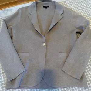 J Crew Camille Shrunken Sweater Blazer Wool Blend with Gold button